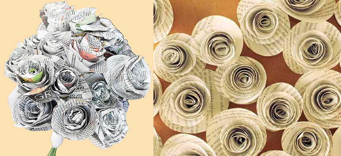 Flores de papel reciclado