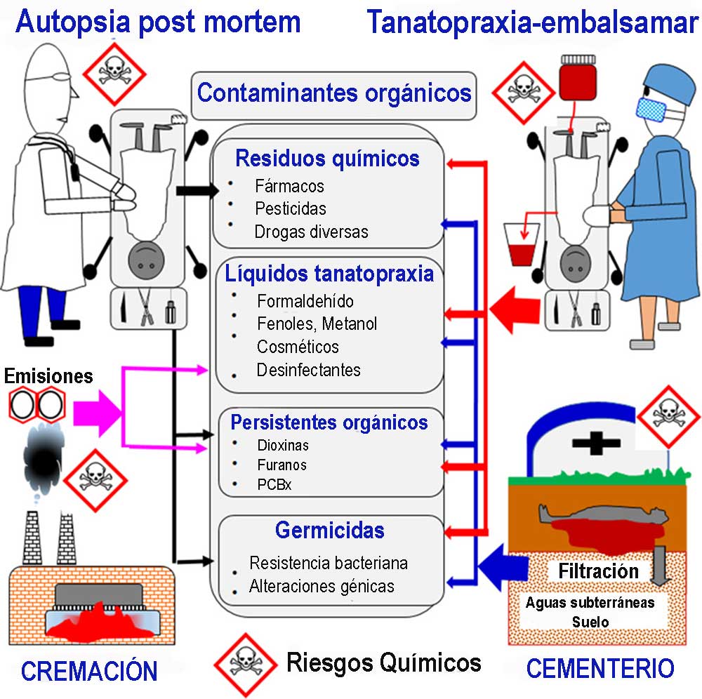 Riesgos químicos de la tanatopraxia y la autopsia